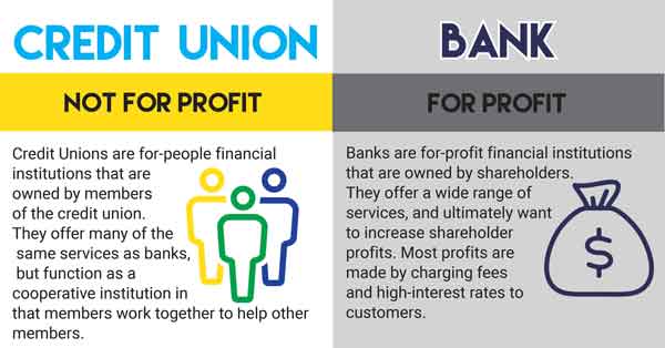 Credit Unions are not for profit info graphic