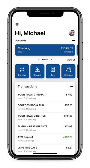 digital banking app dashboard
